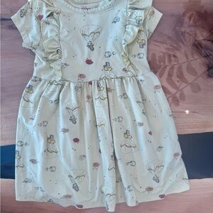 Disney Cream Kids Dress with Ruffles and Print